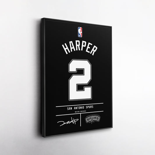 Dylan Harper San Antonio Spurs Jersey Canvas Wall Art