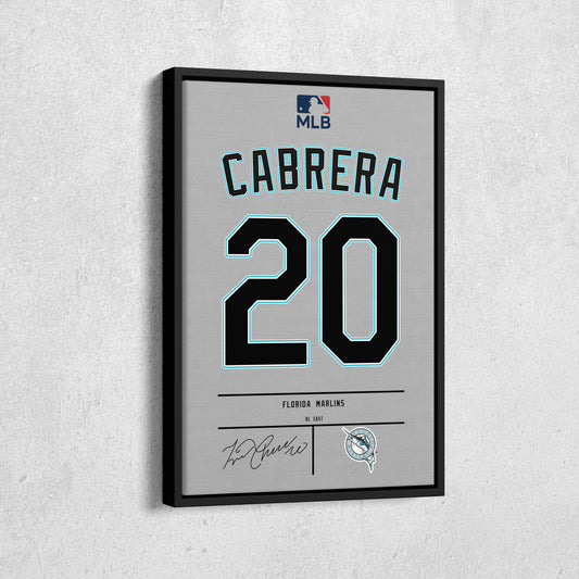 Miguel Cabrera Marlins Jersey Canvas Print | Wall Art Decor