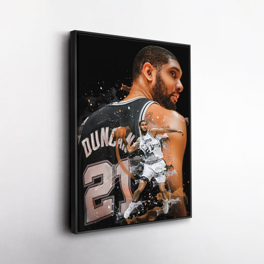 Tim Duncan Spurs Canvas Print | San Antonio Basketball Wall Art
