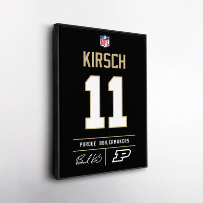 Brandon Kirsch Purdue Boilermakers Jersey Canvas Wall Art