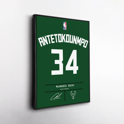 Giannis Antetokounmpo Bucks Jersey Canvas Print | Wall Art Decor