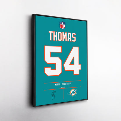 Zach Thomas Dolphins Jersey Canvas Print | Wall Art Decor