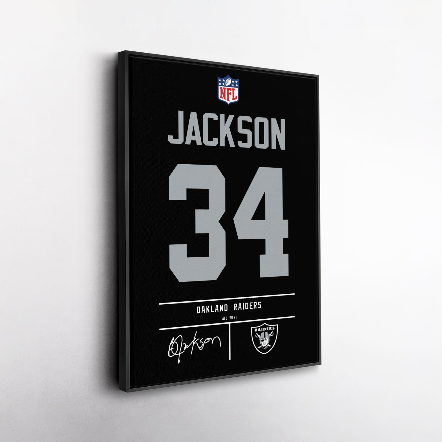 Bo Jackson Oakland Raiders Jersey Canvas Wall Art