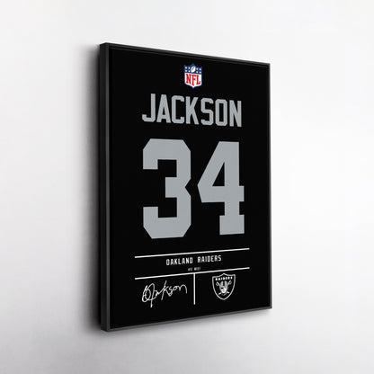 Bo Jackson Oakland Raiders Jersey Canvas Wall Art