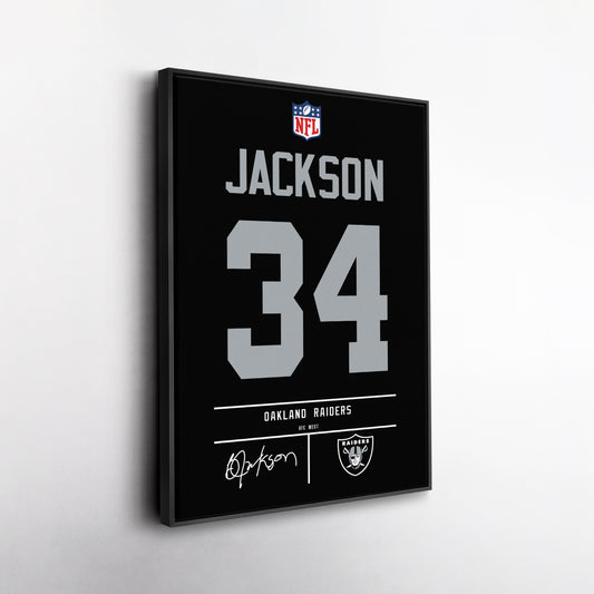 Bo Jackson Oakland Raiders Jersey Canvas Wall Art