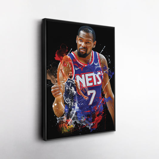Kevin Durant Nets Canvas Print | Brooklyn Basketball Wall Art