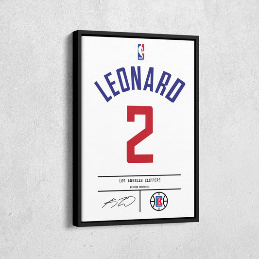 Kawhi Leonard Clippers Jersey Canvas Print | Wall Art Decor