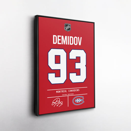 Ivan Demidov Montreal Canadiens Jersey Canvas Wall Art