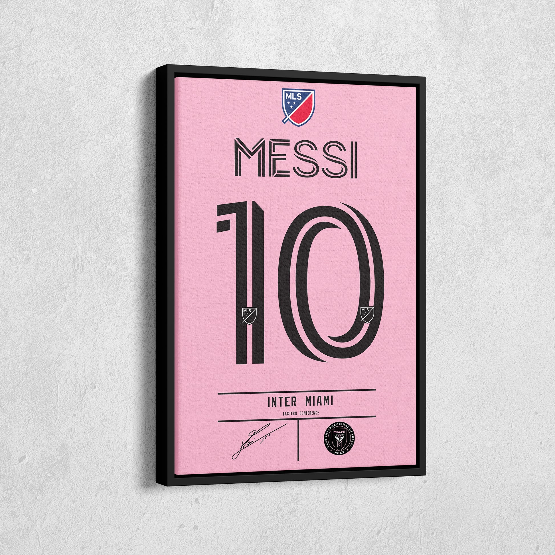 Lionel Messi Inter Miami Jersey Canvas Print | Soccer Wall Art Decor