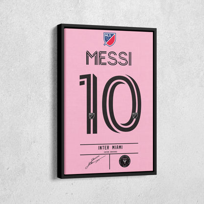 Lionel Messi Inter Miami Jersey Canvas Print | Soccer Wall Art Decor