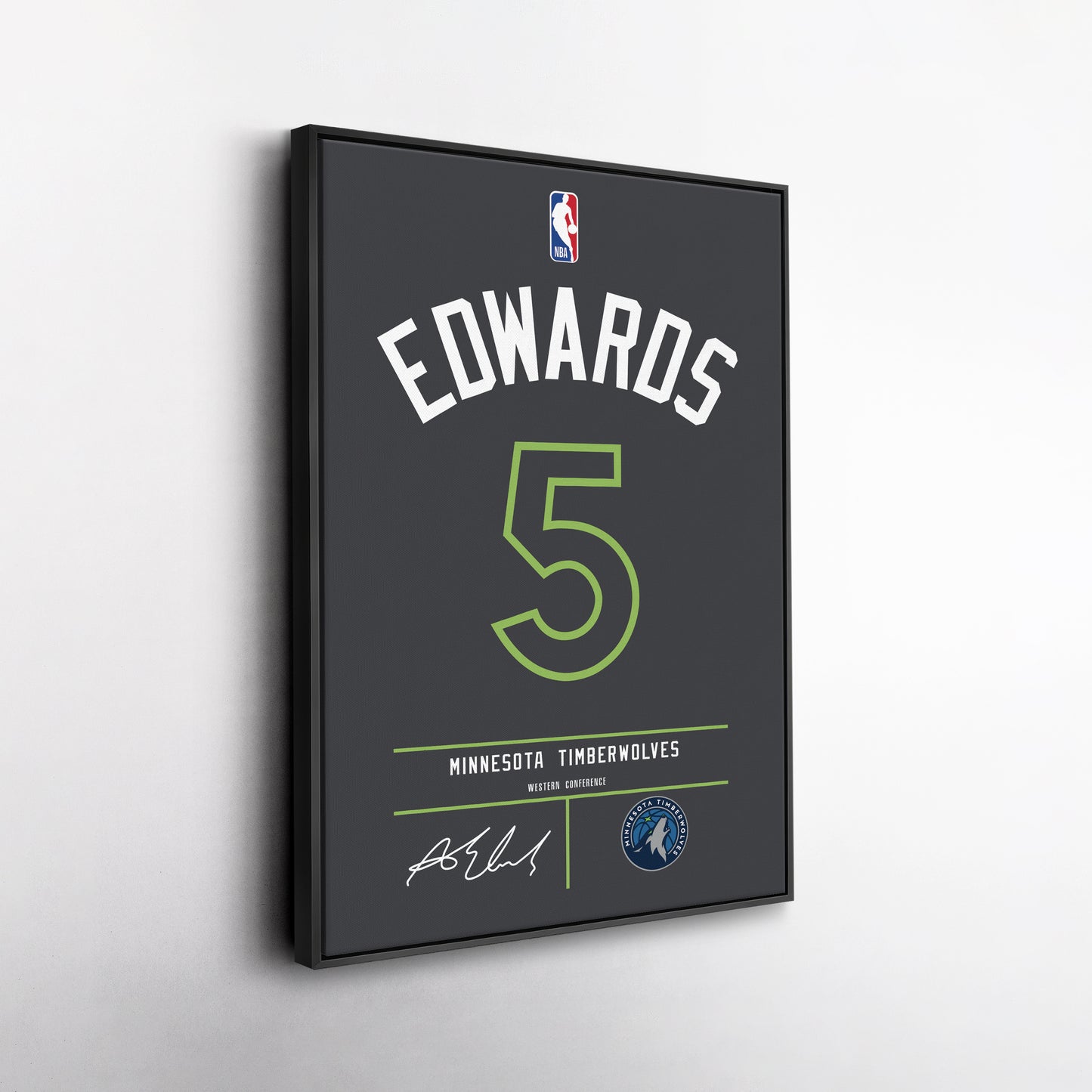 Anthony Edwards Minnesota Timberwolves Jersey Canvas Wall Art