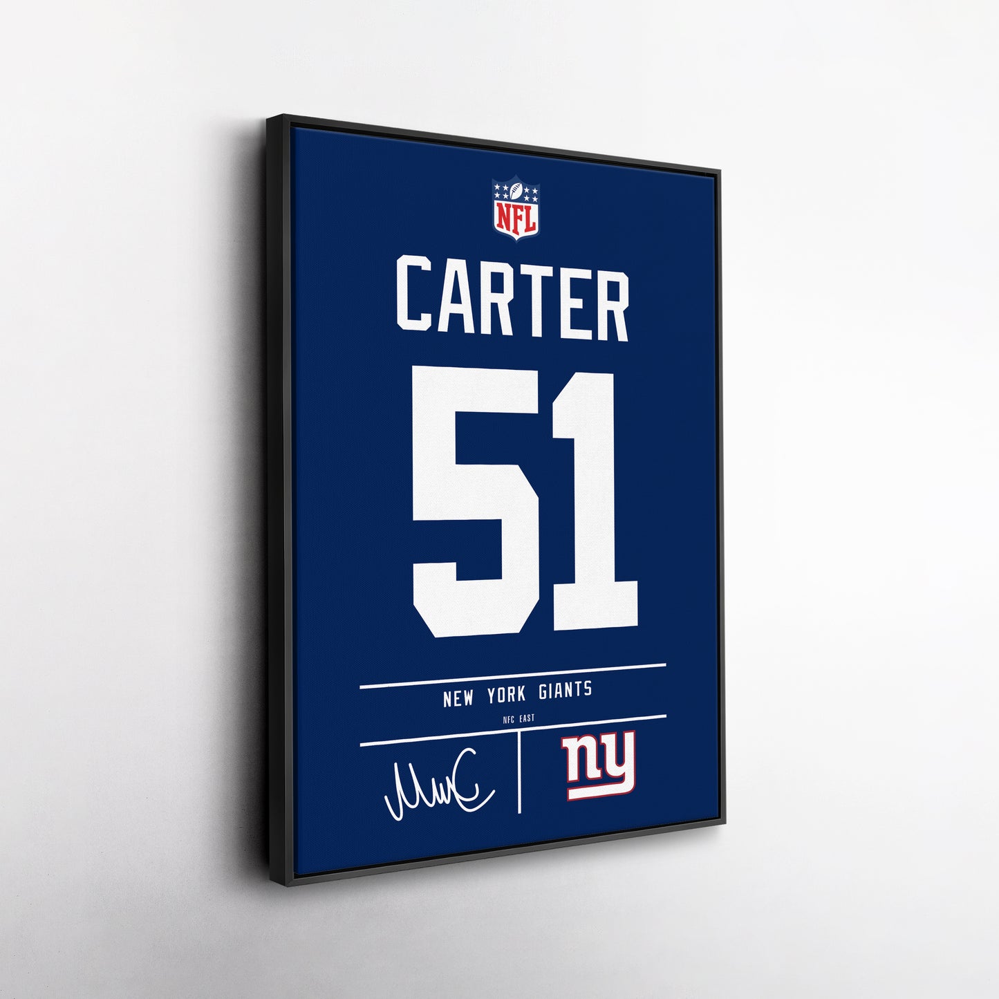Abdul Carter New York Giants Jersey Canvas Wall Art