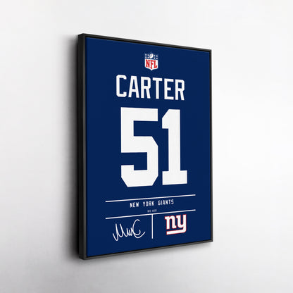 Abdul Carter New York Giants Jersey Canvas Wall Art