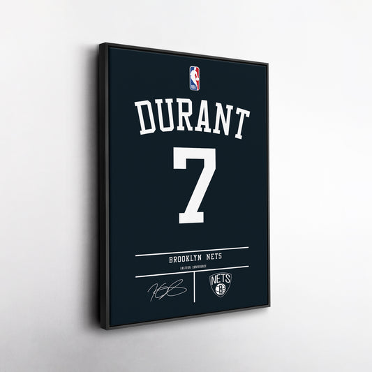 Kevin Durant Nets Jersey Canvas Print | Wall Art Decor