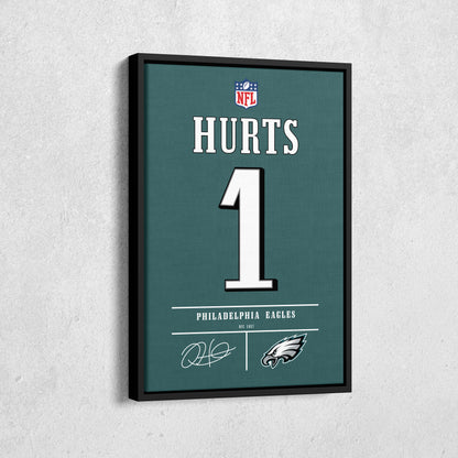 Jalen Hurts Eagles Jersey Canvas Print | Wall Art Decor