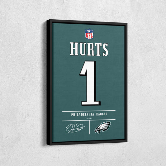 Jalen Hurts Eagles Jersey Canvas Print | Wall Art Decor