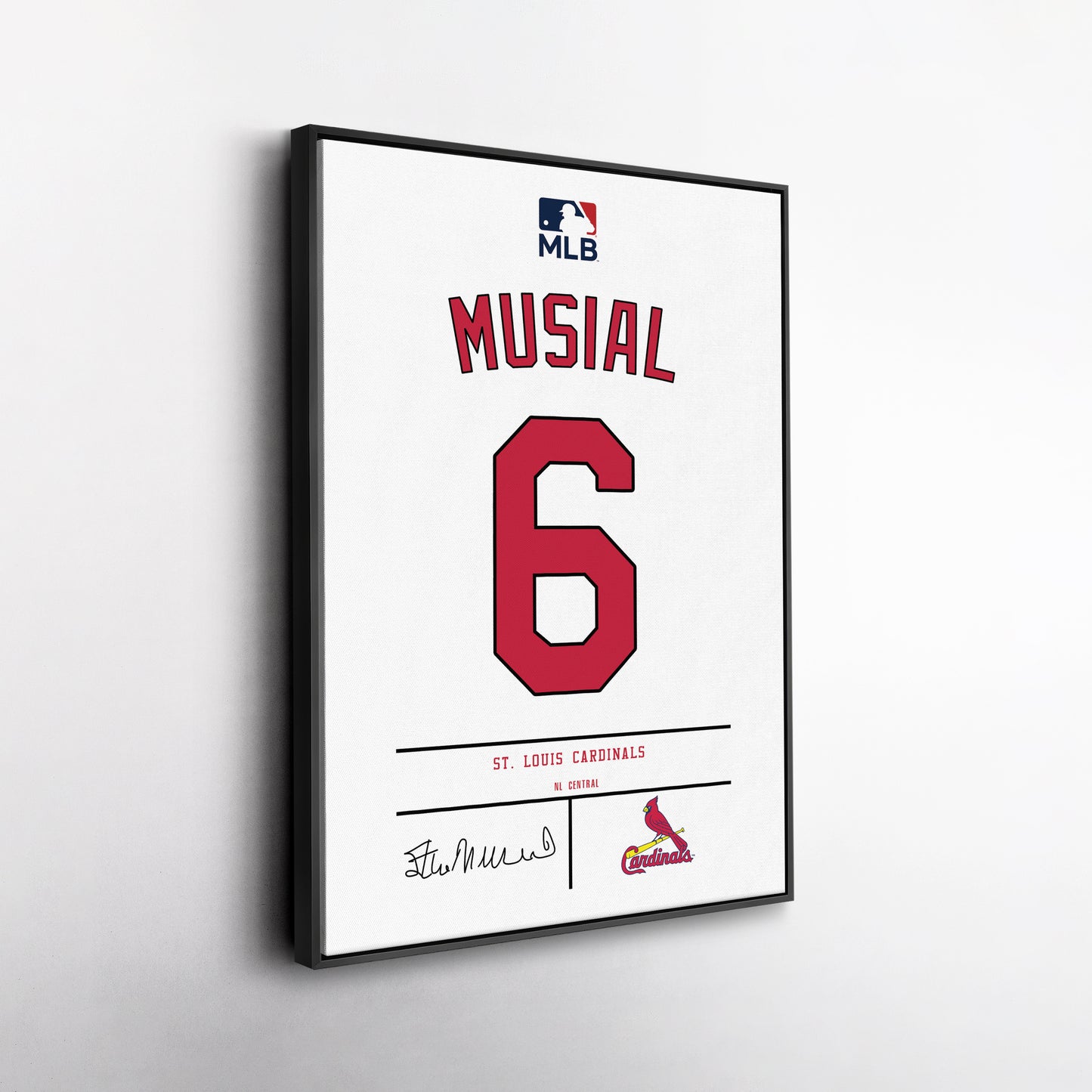 Stan Musial Cardinals Jersey Canvas Print | Wall Art Decor
