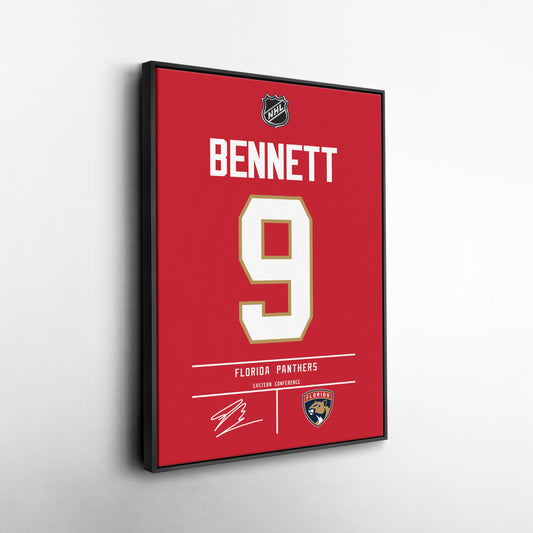 Sam Bennett Florida Panthers Jersey Canvas Wall Art