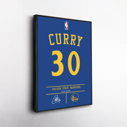 Stephen Curry Warriors Jersey Canvas Print | Wall Art Decor