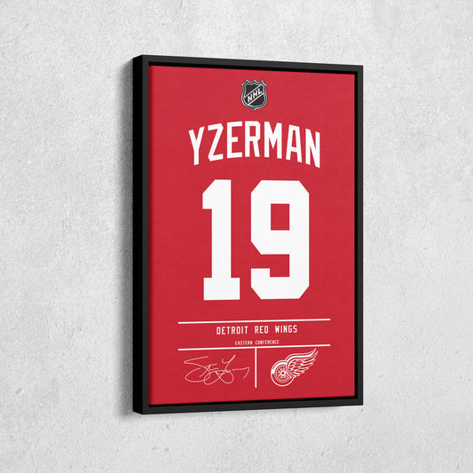 Steve Yzerman Red Wings Jersey Canvas Print | Wall Art Decor