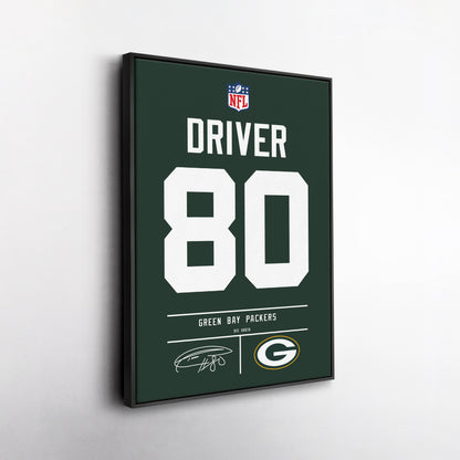 Donald Driver Green Bay Packers Jersey Canvas Wall Art
