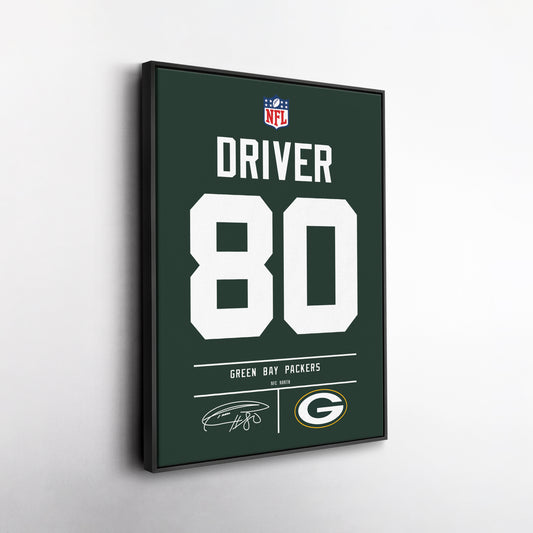 Donald Driver Green Bay Packers Jersey Canvas Wall Art