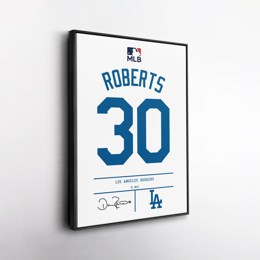 Dave Roberts Los Angeles Dodgers Jersey Canvas Wall Art