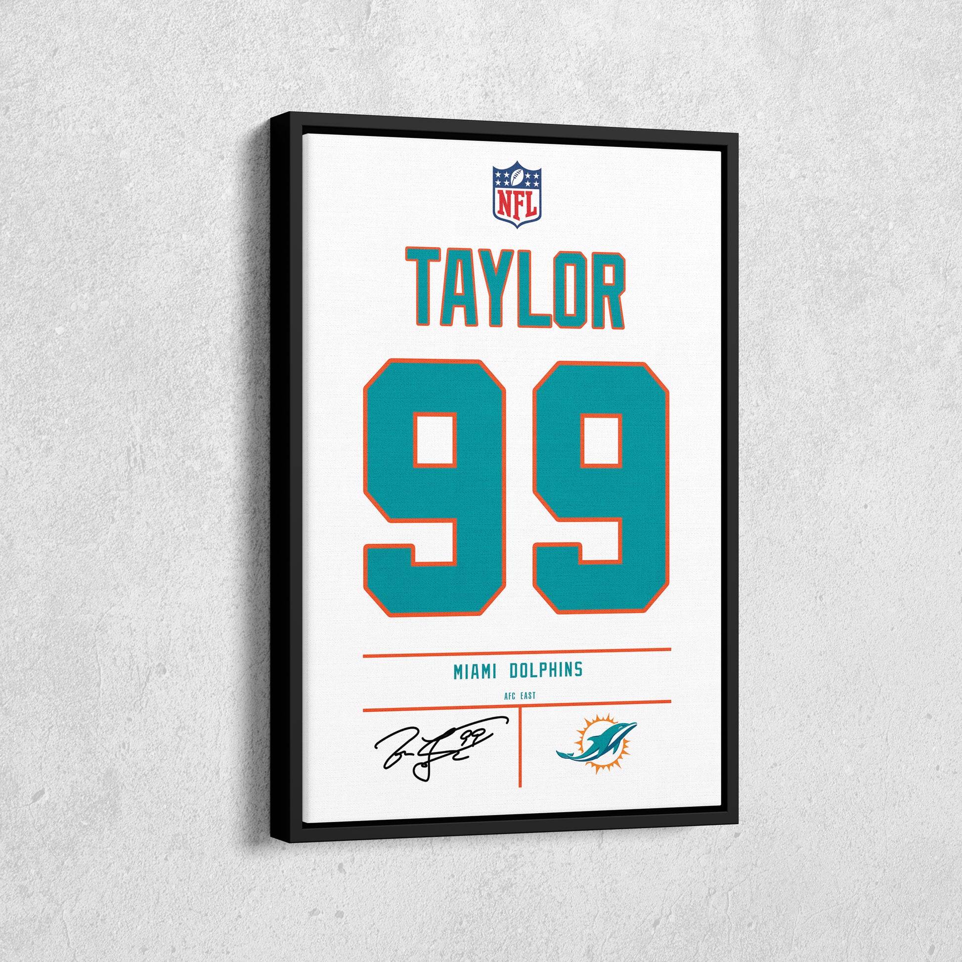Jason Taylor Dolphins Jersey Canvas Print | Wall Art Decor