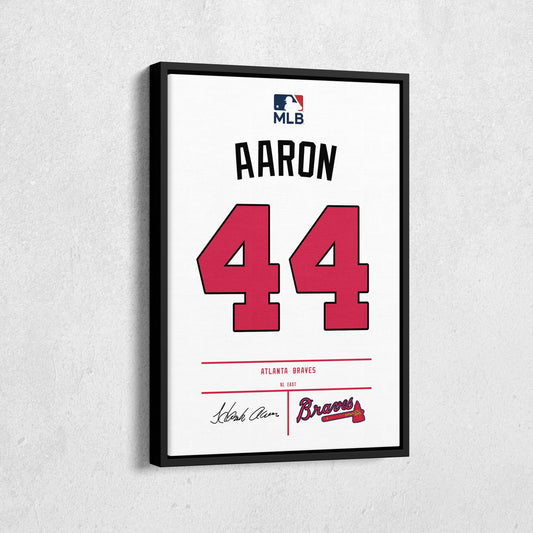 Hank Aaron Braves Jersey Canvas Print | Wall Art Decor