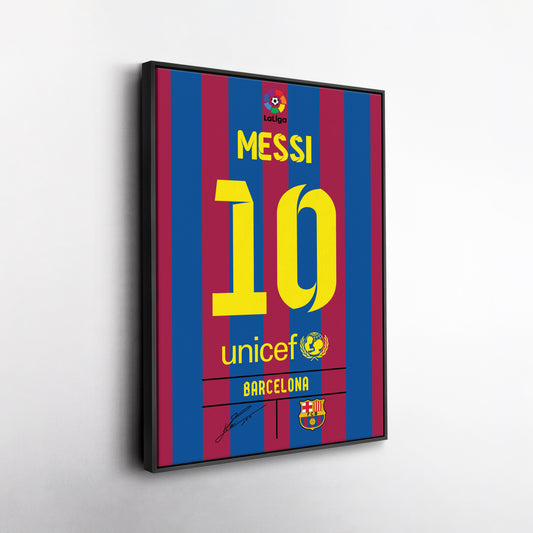 Lionel Messi Barcelona Jersey Canvas Print | Soccer Wall Art Decor