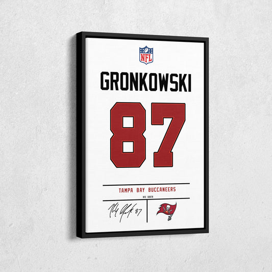 Rob Gronkowski Buccaneers Jersey Canvas Print | Wall Art Decor