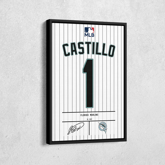 Luis Castillo Marlins Jersey Canvas Print | Wall Art Decor