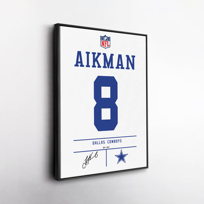 Troy Aikman Cowboys Jersey Canvas Print | Wall Art Decor