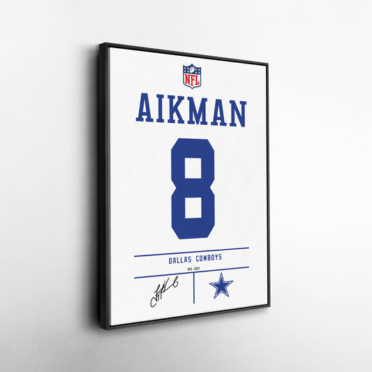 Troy Aikman Cowboys Jersey Canvas Print | Wall Art Decor