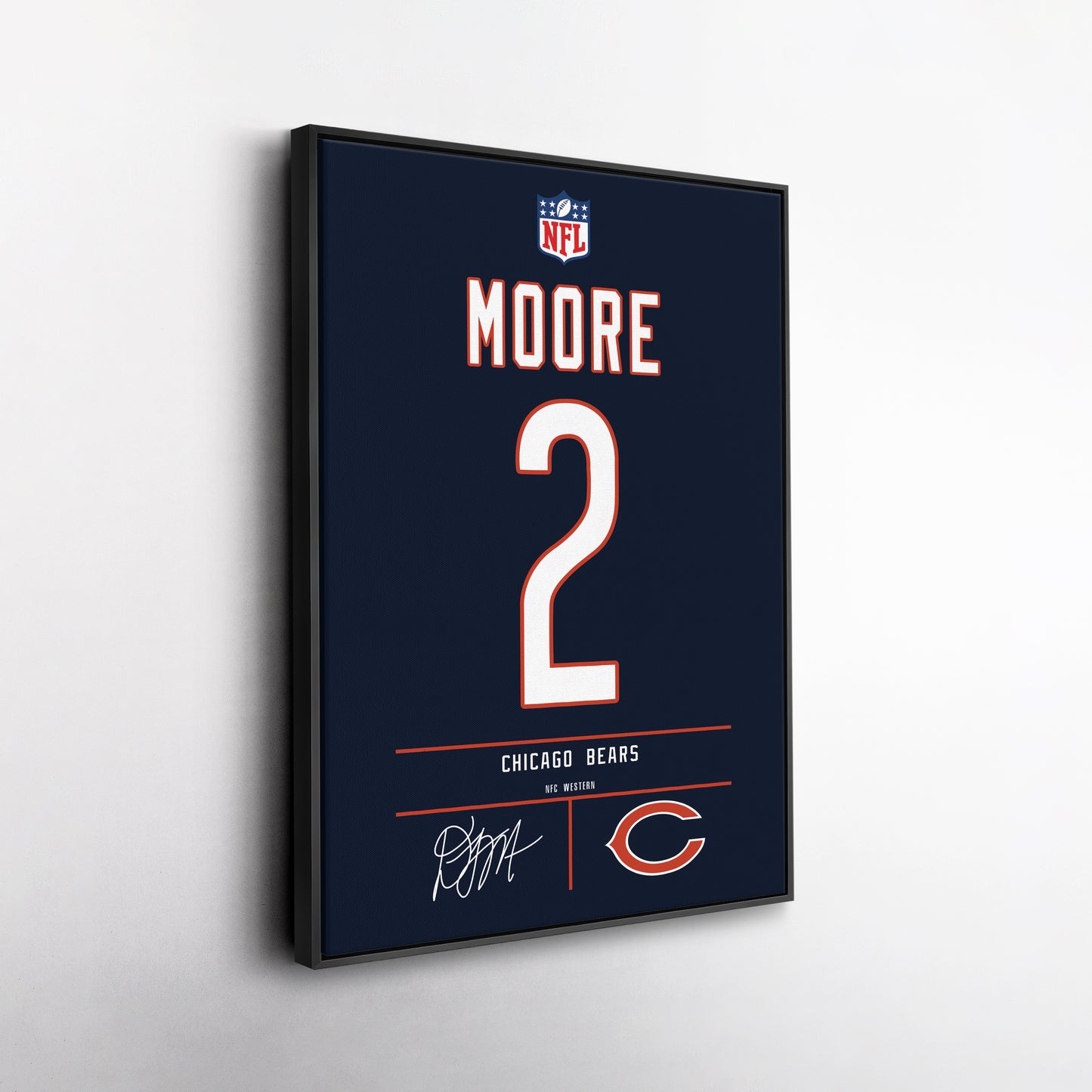 D.J. Moore Bears Jersey Canvas Print | Wall Art Decor