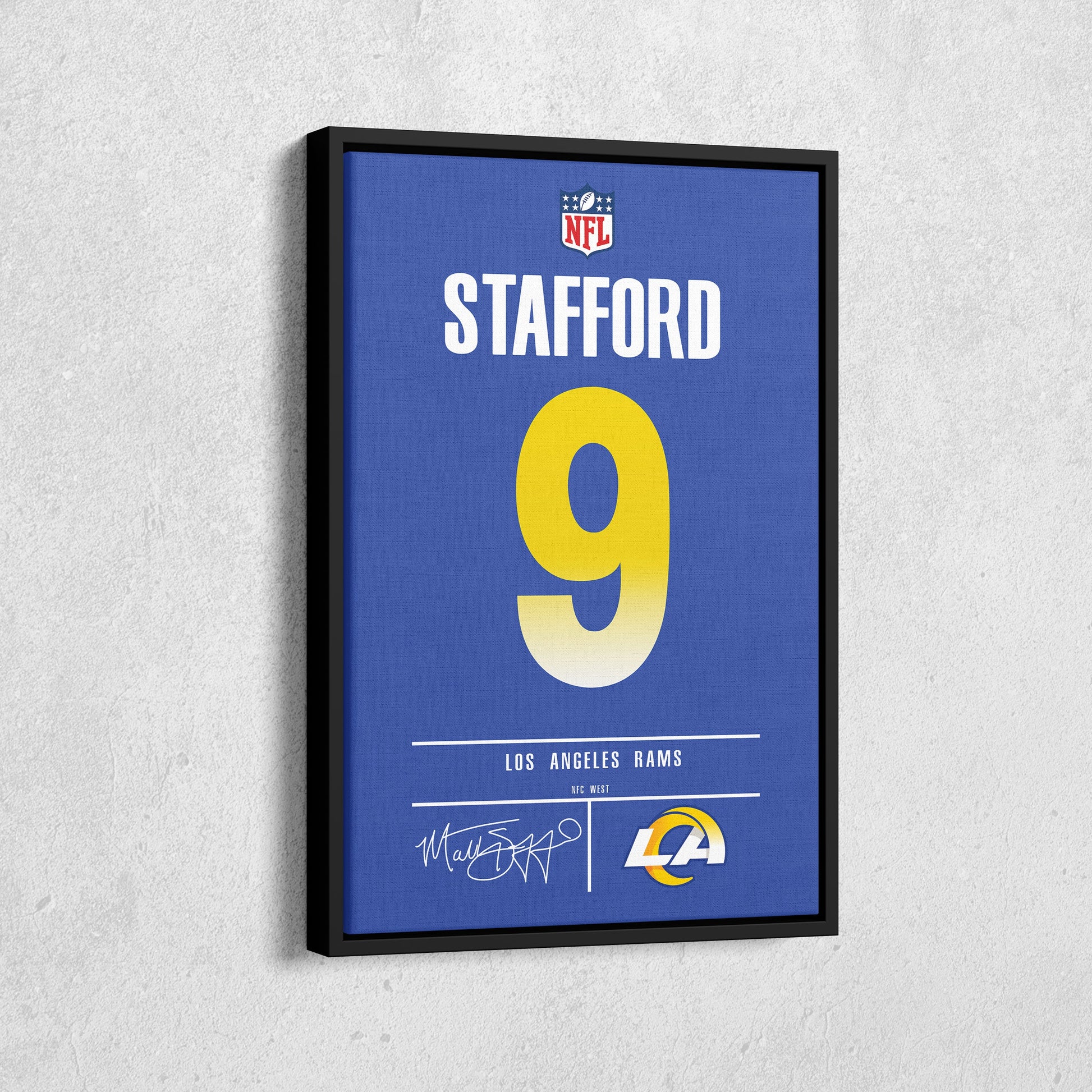 Matthew Stafford Rams Jersey Canvas Print | Wall Art Decor