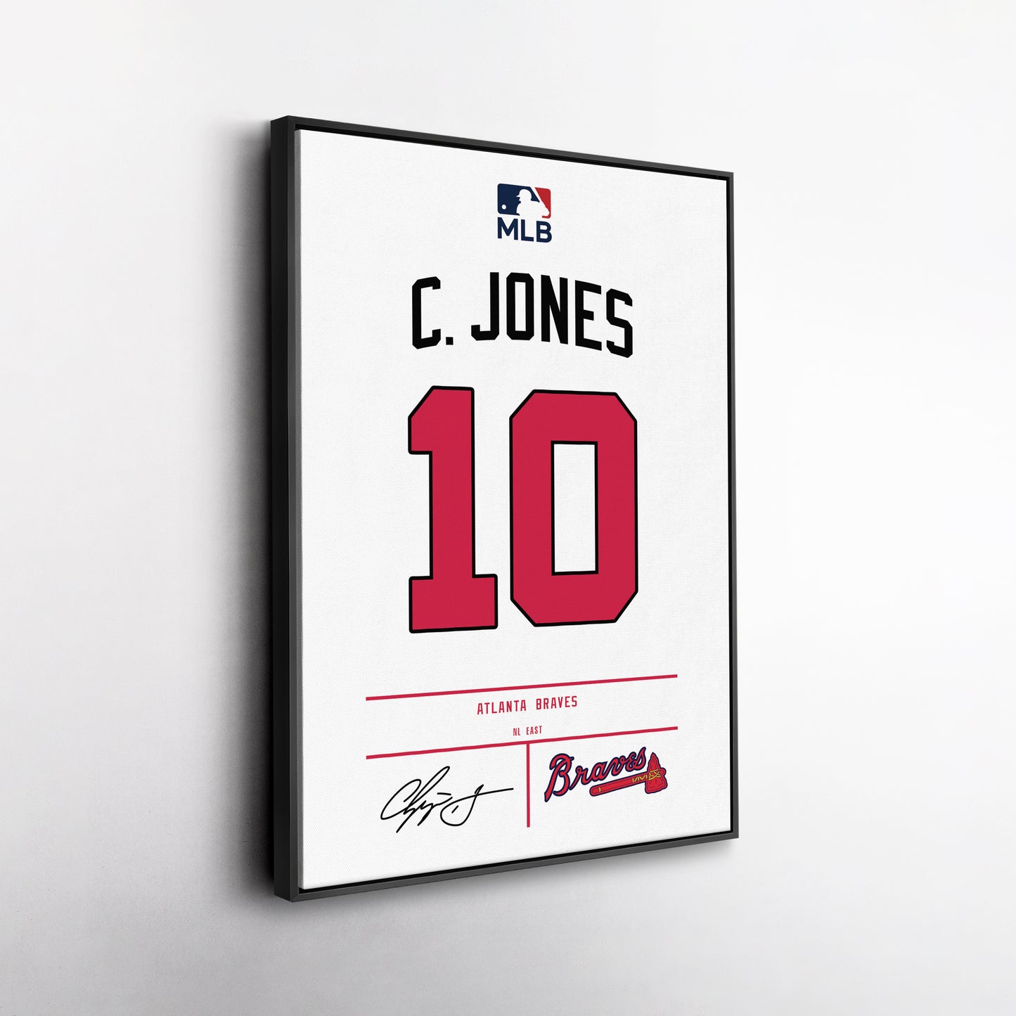 Chipper Jones Atlanta Braves Jersey Canvas Wall Art