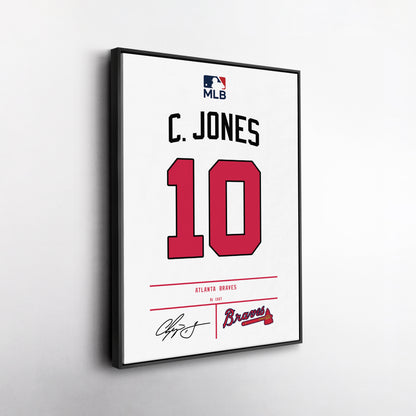 Chipper Jones Atlanta Braves Jersey Canvas Wall Art