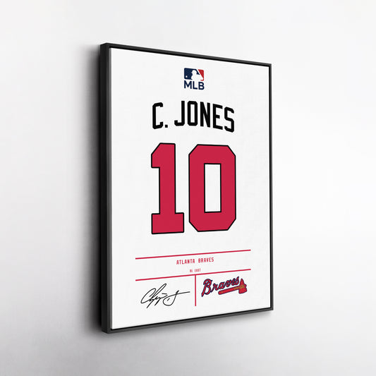 Chipper Jones Atlanta Braves Jersey Canvas Wall Art