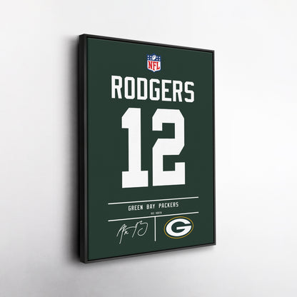 Aaron Rodgers Packers Jersey Canvas Print | Wall Art Decor
