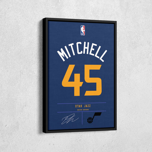 Donovan Mitchell Jazz Jersey Canvas Print | Wall Art Decor