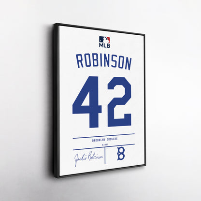 Jackie Robinson Dodgers Jersey Canvas Print | Wall Art Decor