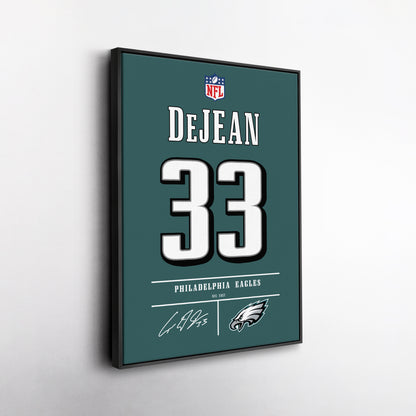 Cooper DeJean Eagles Jersey Canvas Print | Wall Art Decor