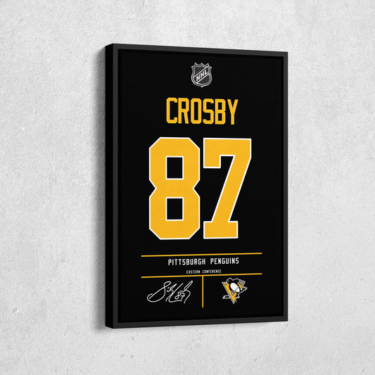 Sidney Crosby Penguins Jersey Canvas Print | Wall Art Decor