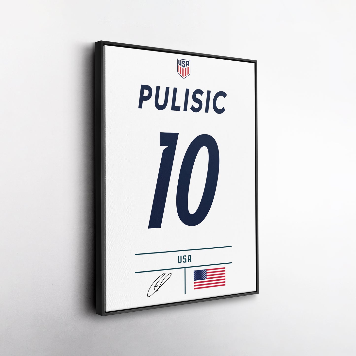 Christian Pulisic USA Jersey Canvas Wall Art