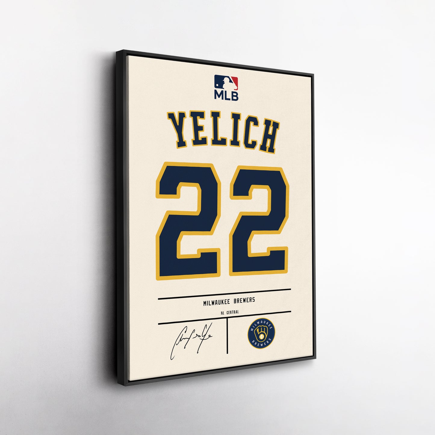 Christian Yelich Brewers Jersey Canvas Print | Wall Art Decor