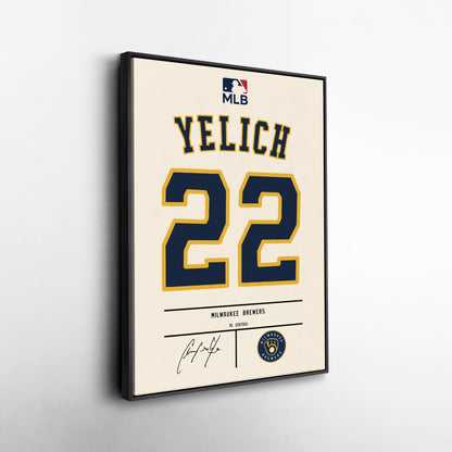 Christian Yelich Brewers Jersey Canvas Print | Wall Art Decor