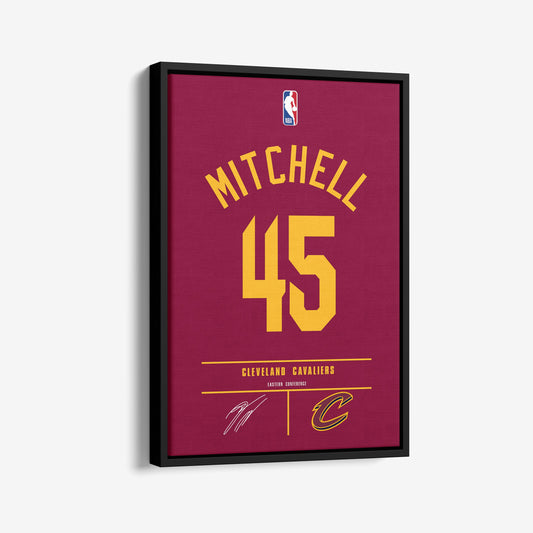 Donovan Mitchell Cavaliers Jersey Canvas Print | Wall Art Decor