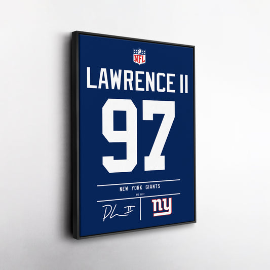 Dexter Lawrence New York Giants Jersey Canvas Wall Art
