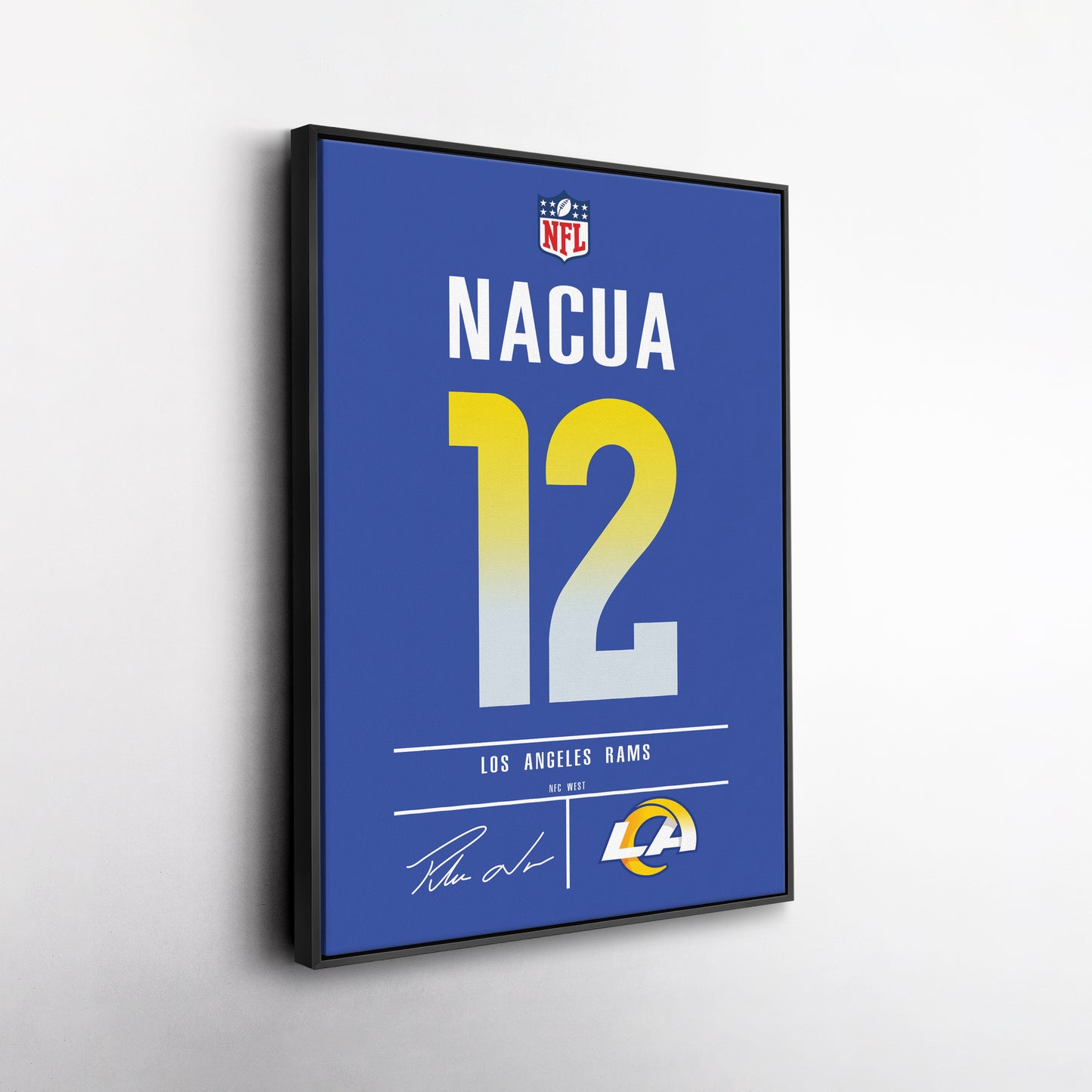 Puka Nacua Los Angeles Rams Jersey Canvas Wall Art